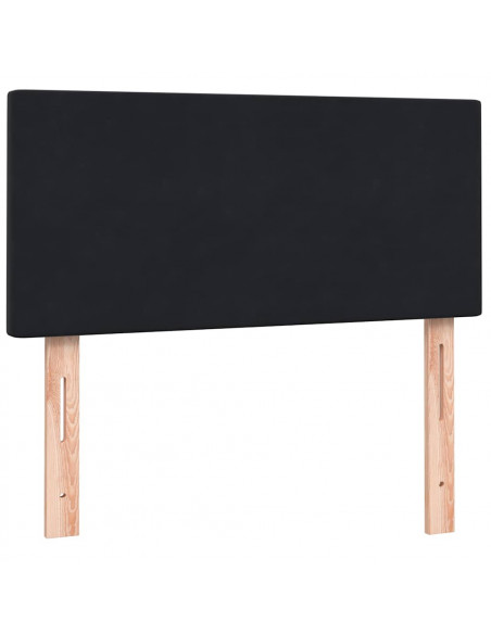 Letto a Molle con Materasso e LED Nero 90x210 cm in Velluto