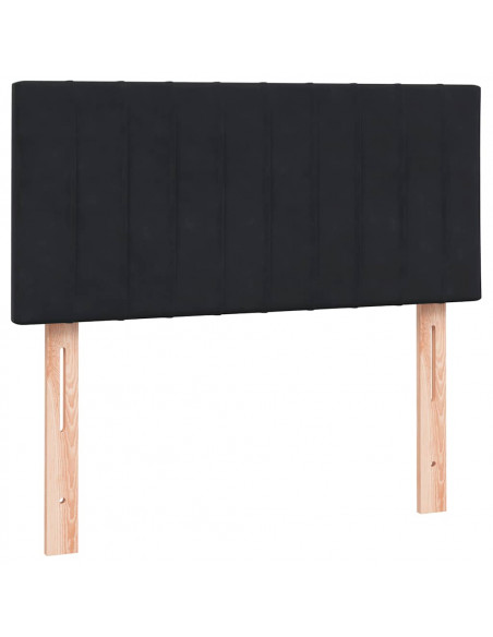 Letto a Molle con Materasso e LED Nero 90x210 cm in Velluto