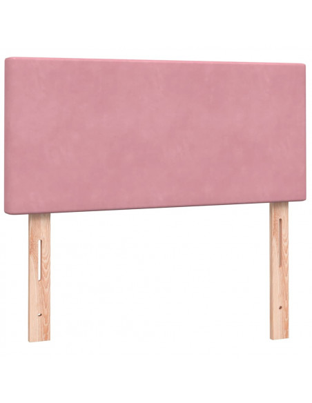 Letto a Molle con Materasso e LED Rosa 100x220 cm in Velluto