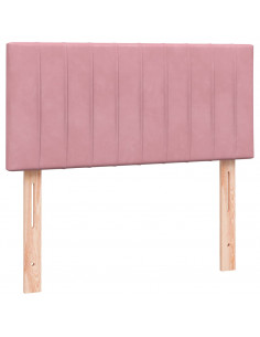 Letto a Molle con Materasso e LED Rosa 100x220 cm in Velluto