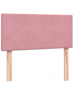 Giroletto a Molle con Materasso Rosa 100x220 cm in Velluto