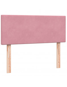 Letto a Molle con Materasso e LED Rosa 120x210 cm in Velluto