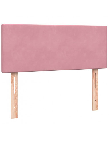 Letto a Molle con Materasso e LED Rosa 120x210 cm in Velluto