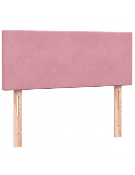 Letto a Molle con Materasso e LED Rosa 120x210 cm in Velluto