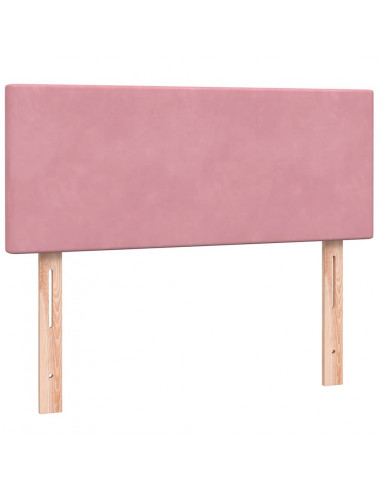 Letto a Molle con Materasso e LED Rosa 120x220 cm in Velluto