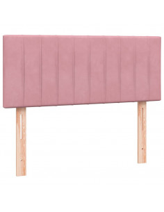 Letto a Molle con Materasso e LED Rosa 120x220 cm in Velluto