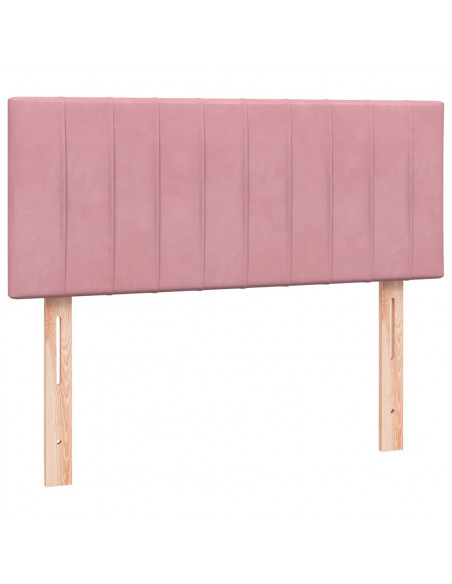 Letto a Molle con Materasso e LED Rosa 120x220 cm in Velluto