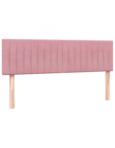 Letto a Molle con Materasso e LED Rosa 140x210 cm in Velluto