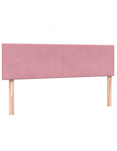 Letto a Molle con Materasso e LED Rosa 140x210 cm in Velluto