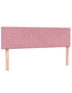 Letto a Molle con Materasso e LED Rosa 140x220 cm in Velluto