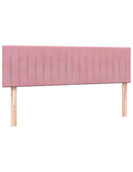 Letto a Molle con Materasso e LED Rosa 140x220 cm in Velluto