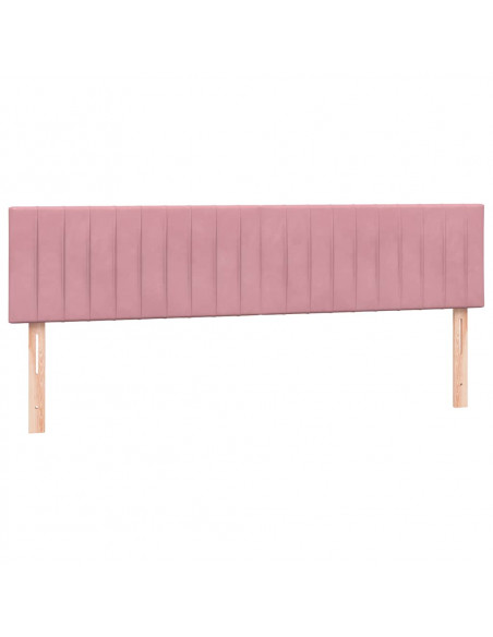 Letto a Molle con Materasso e LED Rosa 180x210 cm in Velluto