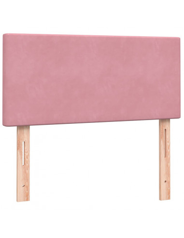 Letto a Molle con Materasso e LED Rosa 90x210 cm Velluto