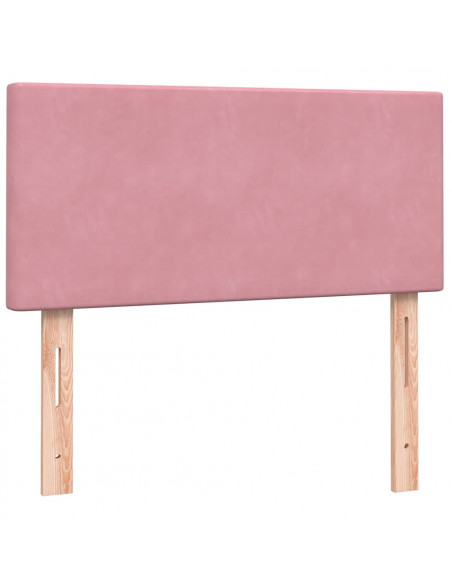 Letto a Molle con Materasso e LED Rosa 90x210 cm Velluto