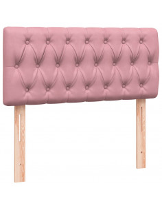 Letto a Molle con Materasso e LED Rosa 90x220 cm Velluto