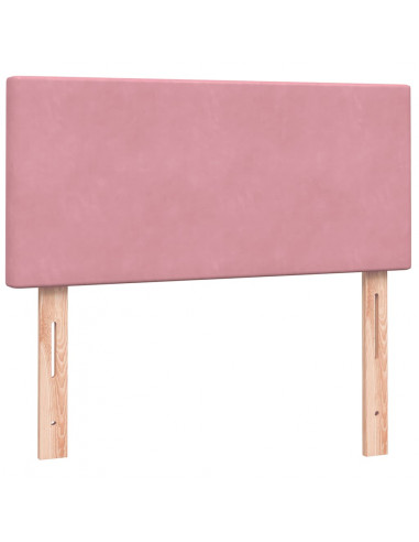 Letto a Molle con Materasso e LED Rosa 90x220 cm Velluto