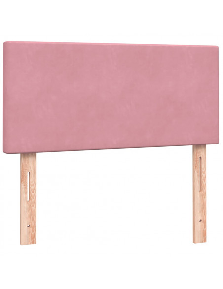 Letto a Molle con Materasso e LED Rosa 90x220 cm Velluto