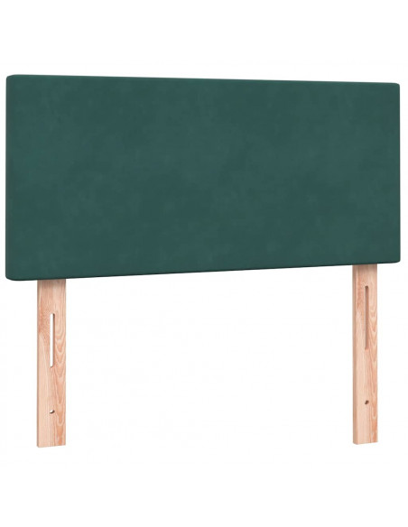 Giroletto a Molle con Materasso Verde Scuro 80x220 cm Velluto