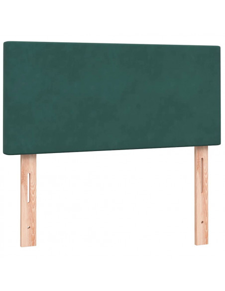 Letto a Molle con Materasso e LED Verde Scuro 90x210 cm Velluto