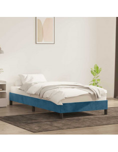 Giroletto senza Materasso Blu Scuro 100x210 cm in Velluto 2