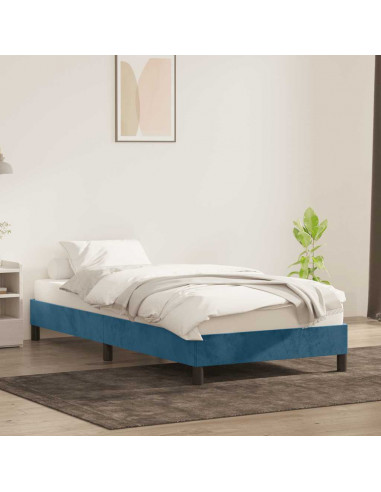 Giroletto senza Materasso Blu Scuro 100x210 cm in Velluto