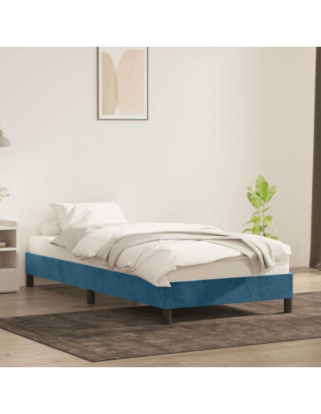 Giroletto senza Materasso Blu Scuro 100x210 cm in Velluto