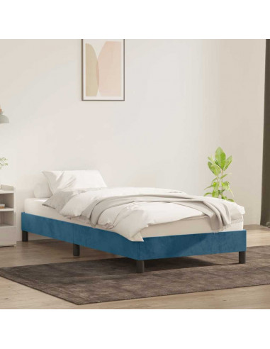 Giroletto senza Materasso Blu Scuro 80x210 cm in Velluto