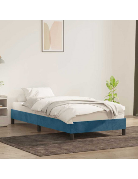 Giroletto senza Materasso Blu Scuro 80x210 cm in Velluto