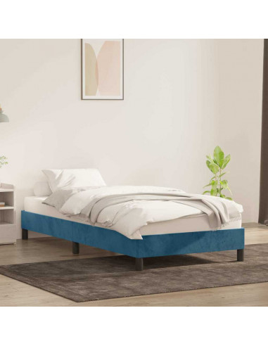 Giroletto senza Materasso Blu Scuro 90x210 cm in Velluto