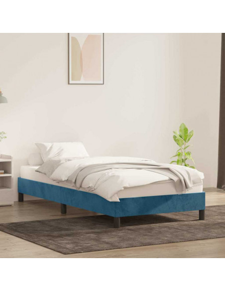 Giroletto senza Materasso Blu Scuro 90x210 cm in Velluto