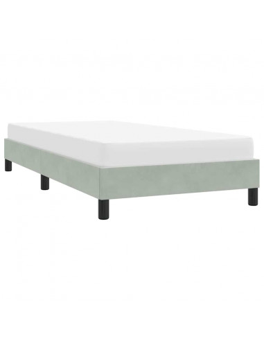 Giroletto senza Materasso Grigio Chiaro 100x210 cm Velluto