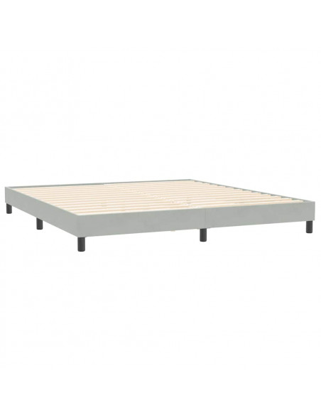 Giroletto senza Materasso Grigio Chiaro 200x210 cm Velluto