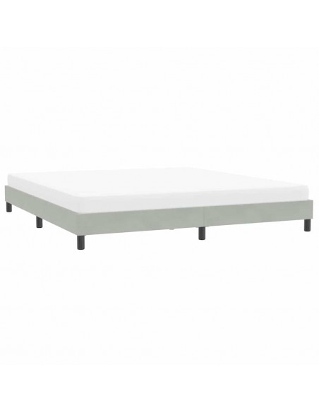 Giroletto senza Materasso Grigio Chiaro 200x210 cm Velluto