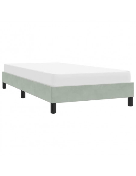 Giroletto senza Materasso Grigio Chiaro 90x210 cm Velluto