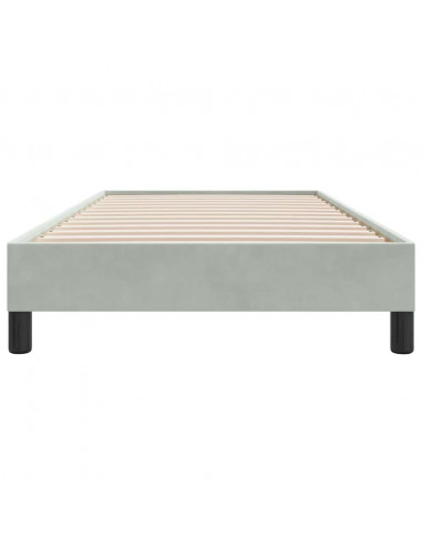 Giroletto senza Materasso Grigio Chiaro 90x210 cm Velluto