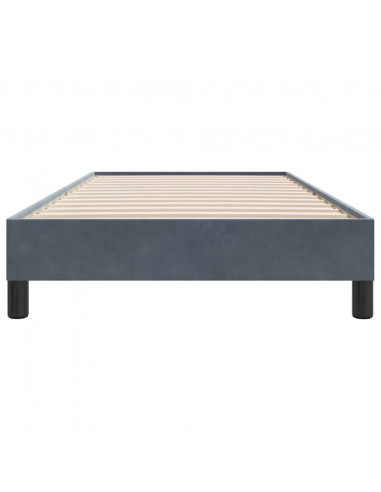 Giroletto senza Materasso Grigio Scuro 100x210 cm Velluto