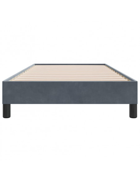 Giroletto senza Materasso Grigio Scuro 100x210 cm Velluto