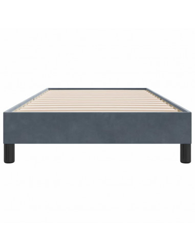 Giroletto senza Materasso Grigio Scuro 90x210 cm Velluto