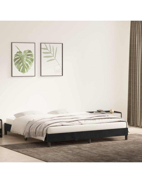Giroletto senza Materasso Nero 200x210 cm in Velluto
