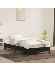 Giroletto senza Materasso Nero 90x210 cm in Velluto 2