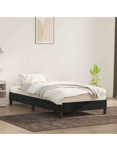 Giroletto senza Materasso Nero 90x210 cm in Velluto