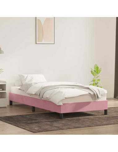 Giroletto senza Materasso Rosa 80x210 cm in Velluto