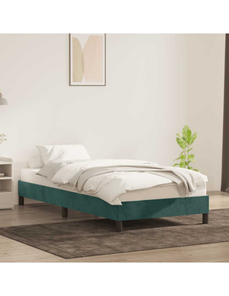 Giroletto senza Materasso Verde Scuro 90x210 cm in Velluto
