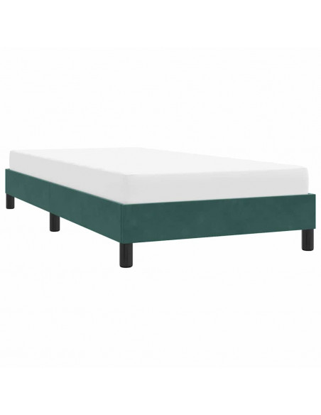 Giroletto senza Materasso Verde Scuro 90x210 cm in Velluto