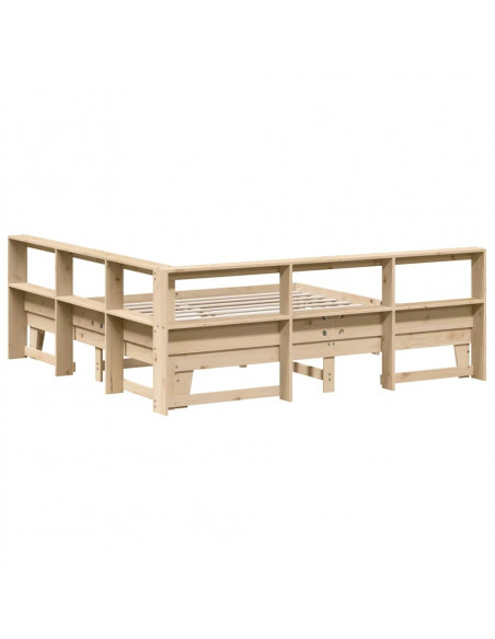 Letto Libreria senza Materasso 200x200 cm in Legno di Pino