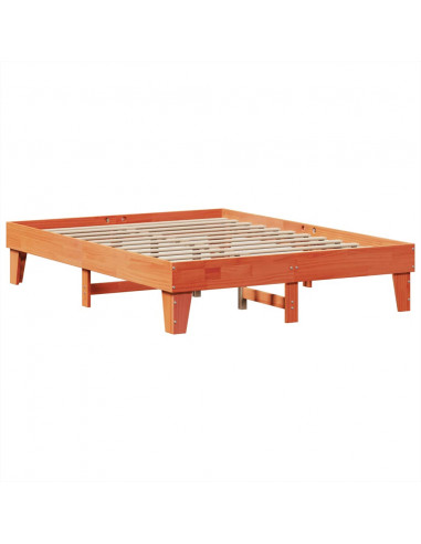 Letto Libreria senza Materasso Marrone Cera 180x200 cm in Pino