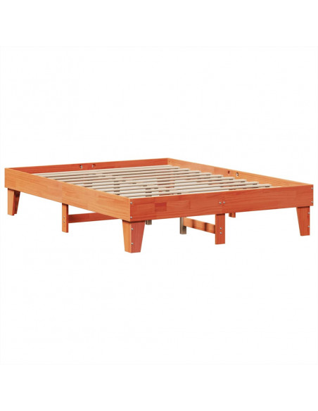 Letto Libreria senza Materasso Marrone Cera 180x200 cm in Pino