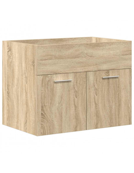 Mobile da Bagno con Lavabo Integrato e Rubinetto Rovere Sonoma