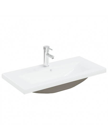 Mobile da Bagno con Lavabo Integrato e Rubinetto Rovere Sonoma