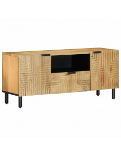 Mobile Porta TV Marrone 105x33x46cm in Legno Massello di Mango